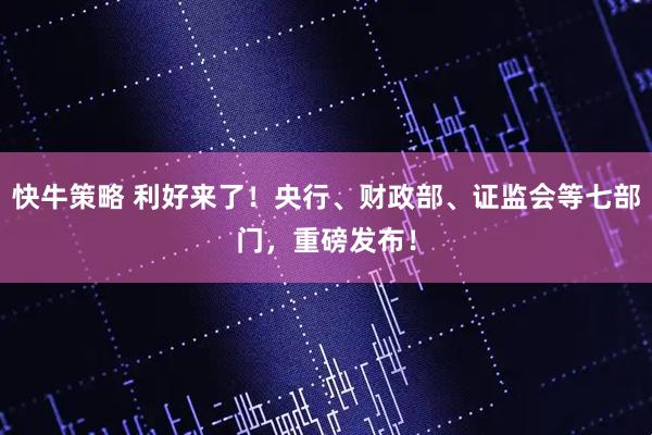 快牛策略 利好来了！央行、财政部、证监会等七部门，重磅发布！