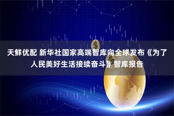 天鲜优配 新华社国家高端智库向全球发布《为了人民美好生活接续奋斗》智库报告